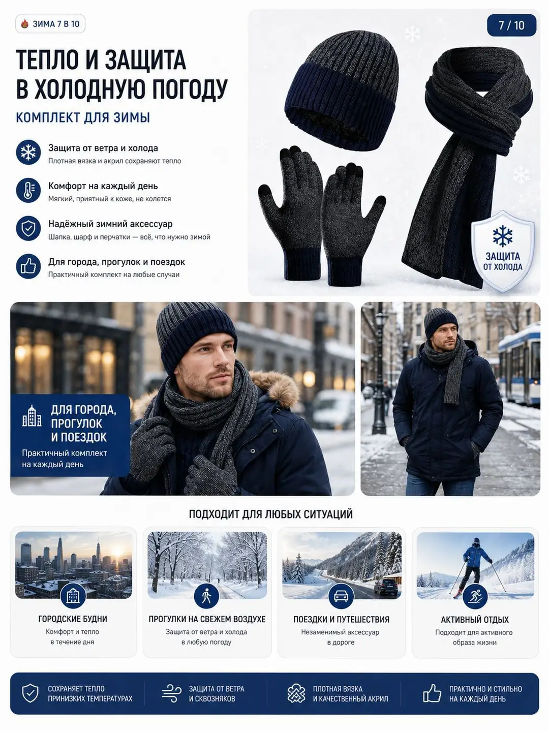 Amazon cross-border alpaca wool hat, scarf, and gloves set, touchscreen compatible, cold-resistant, windproof, and warm, available for wholesale and in stock — feature 9