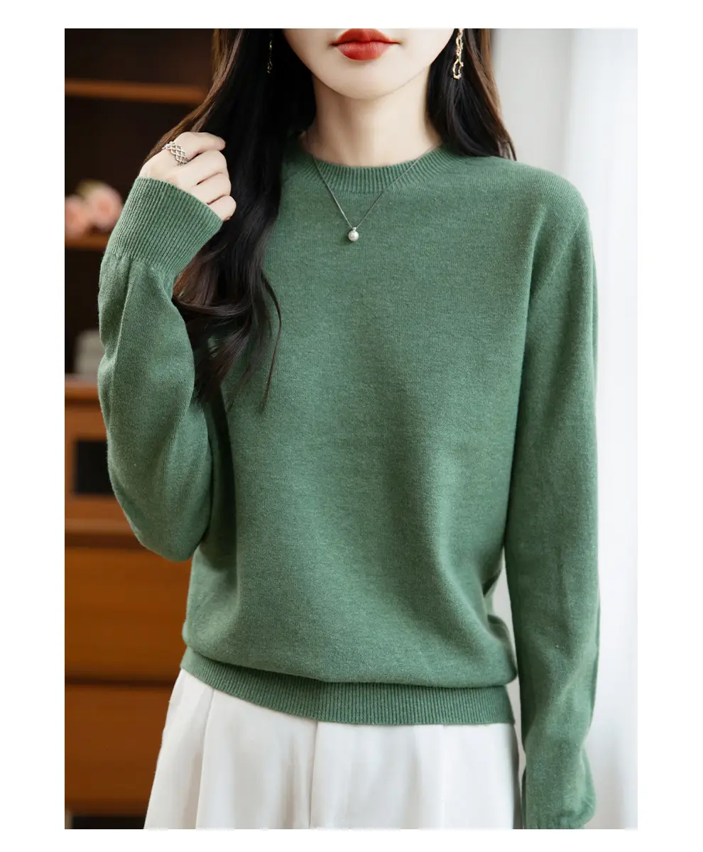 Autumn and winter Andy velvet round neck knit sweater for women, first-line ready-to-wear, solid color seamless pullover long-sleeve sweater, suitable as a base layer — feature 62