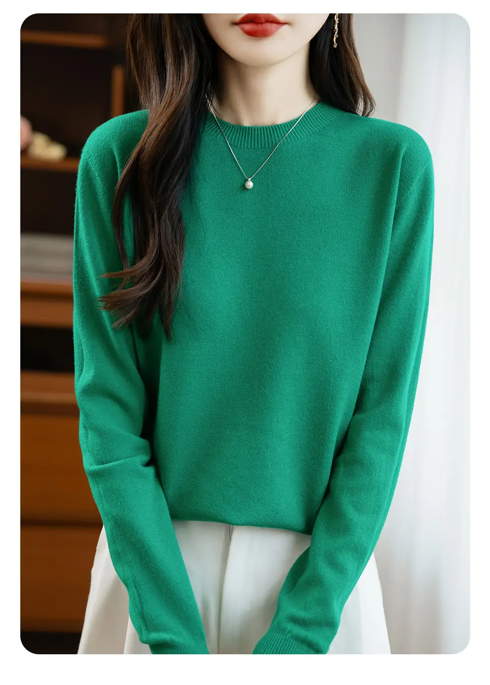 Autumn and winter Andy velvet round neck knit sweater for women, first-line ready-to-wear, solid color seamless pullover long-sleeve sweater, suitable as a base layer — feature 69