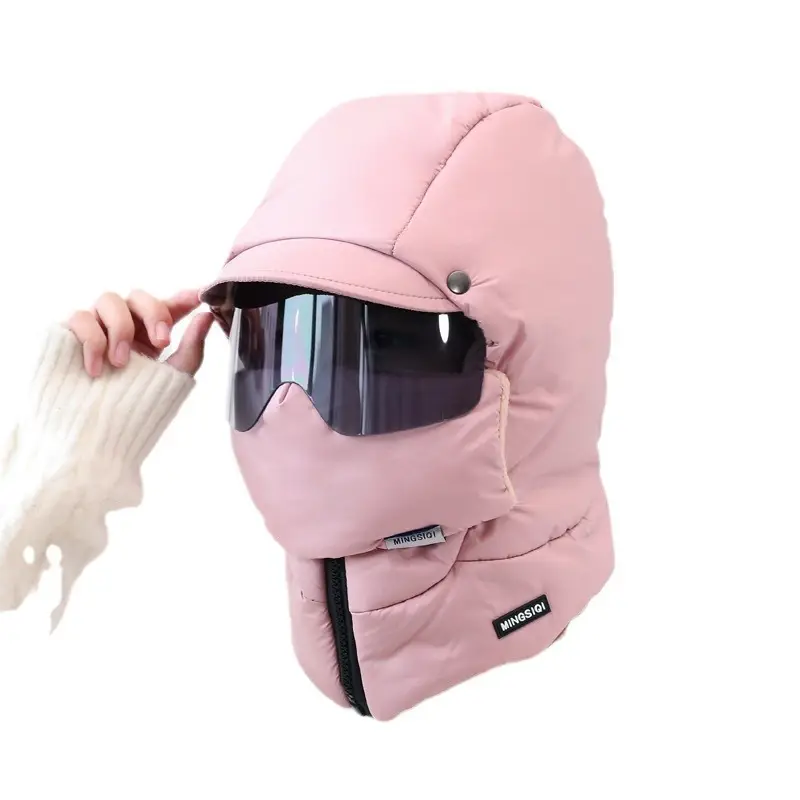 New windproof and cold-resistant cycling accessory: a fleece-lined inner scarf, face mask, and integrated hat for warmth and face protection, suitable for skiing