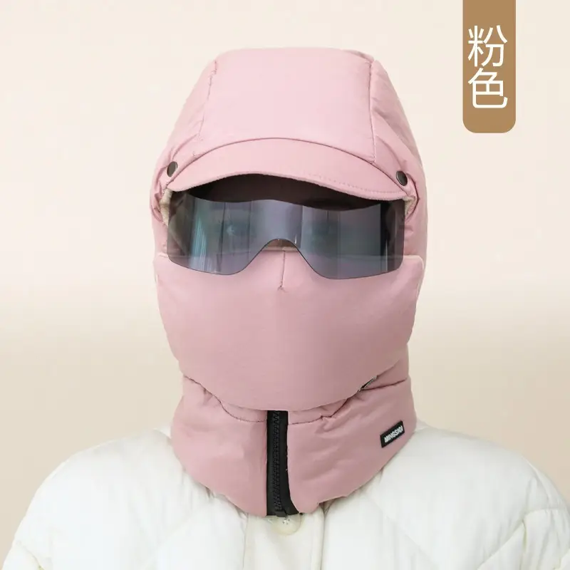 New windproof and cold-resistant cycling accessory: a fleece-lined inner scarf, face mask, and integrated hat for warmth and face protection, suitable for skiing
