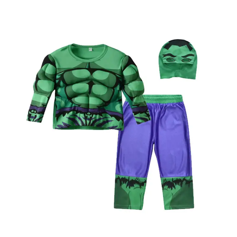 Halloween children's muscle costumes: Captain America, Hulk, Superman, Spider-Man outfits, cosplay costumes for performances