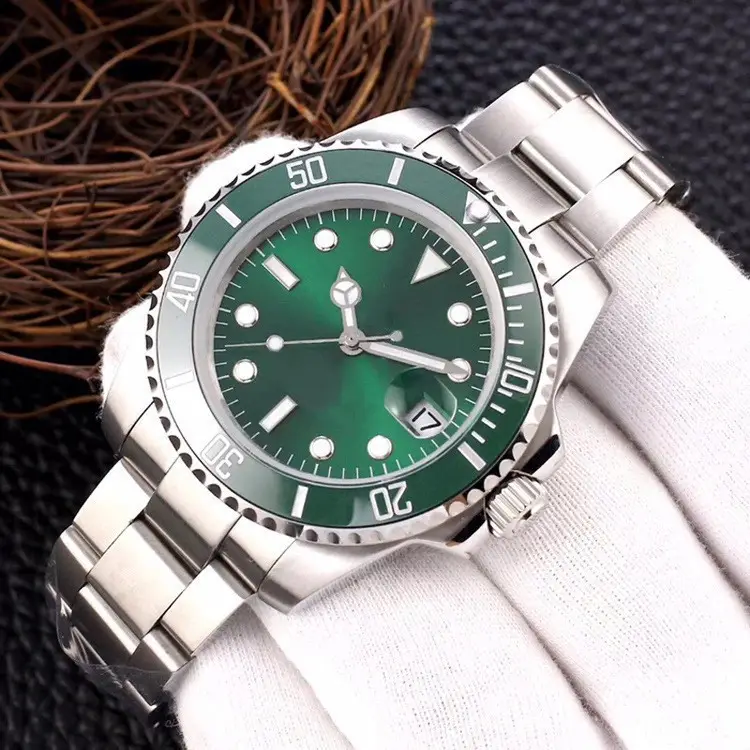 Green, black, and blue foreign trade Rolex Submariner solid steel band luminous waterproof quartz watch with Japanese imported movement — feature 8