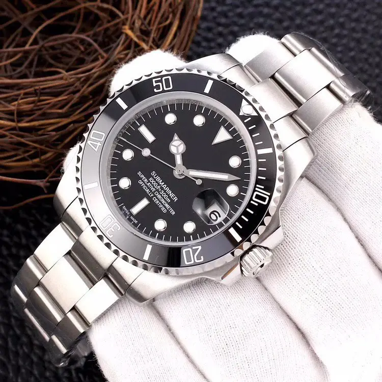 Green, black, and blue foreign trade Rolex Submariner solid steel band luminous waterproof quartz watch with Japanese imported movement — feature 9