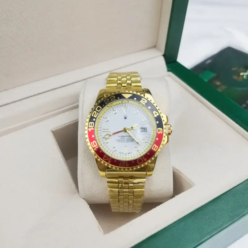 Green, black, and blue foreign trade Rolex Submariner solid steel band luminous waterproof quartz watch with Japanese imported movement