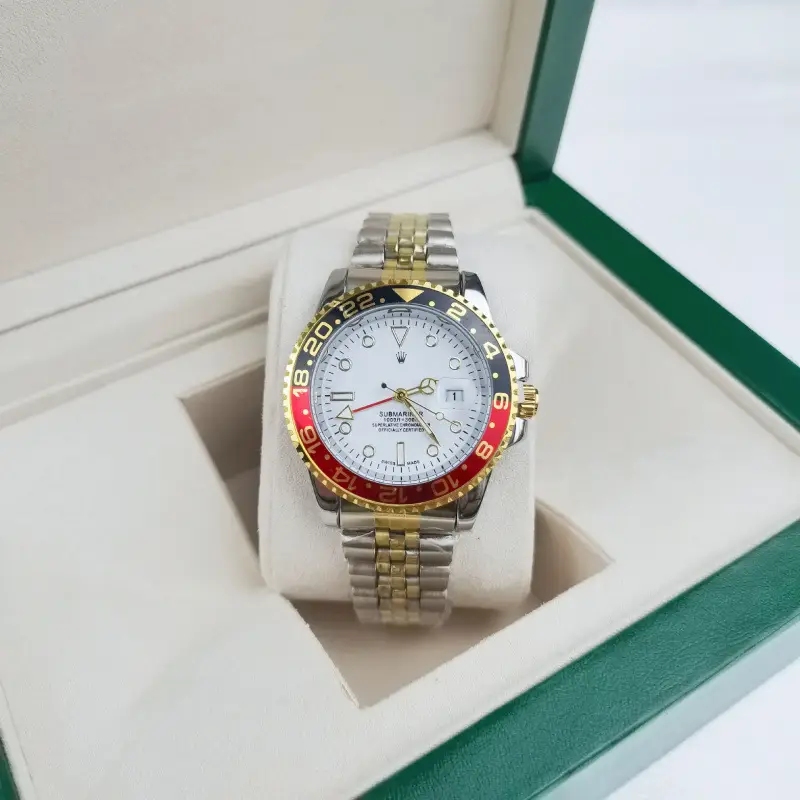 Green, black, and blue foreign trade Rolex Submariner solid steel band luminous waterproof quartz watch with Japanese imported movement