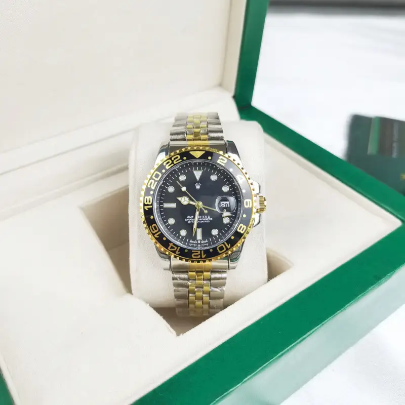 Green, black, and blue foreign trade Rolex Submariner solid steel band luminous waterproof quartz watch with Japanese imported movement
