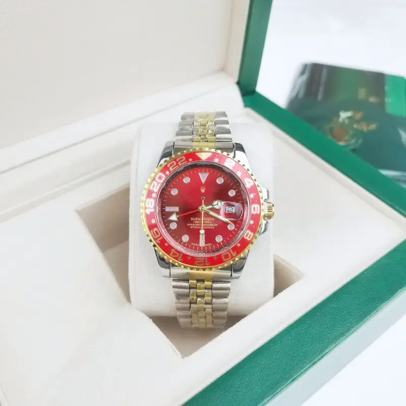 Green, black, and blue foreign trade Rolex Submariner solid steel band luminous waterproof quartz watch with Japanese imported movement