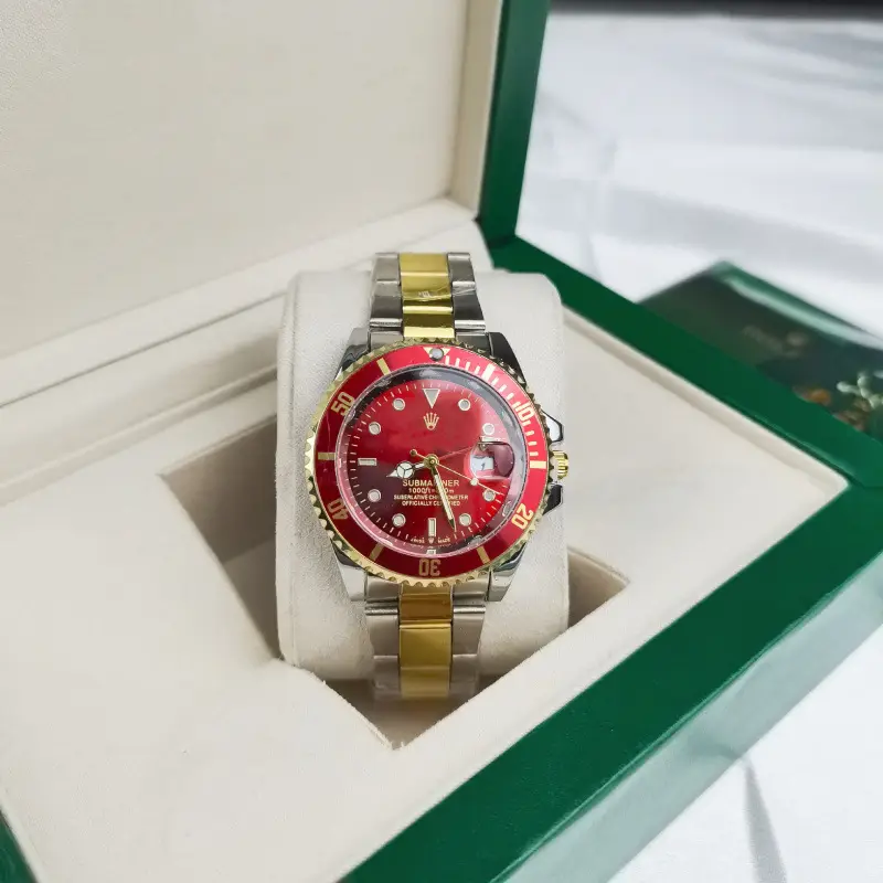 Green, black, and blue foreign trade Rolex Submariner solid steel band luminous waterproof quartz watch with Japanese imported movement