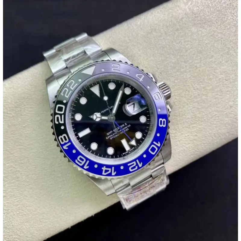 Green, black, and blue foreign trade Rolex Submariner solid steel band luminous waterproof quartz watch with Japanese imported movement