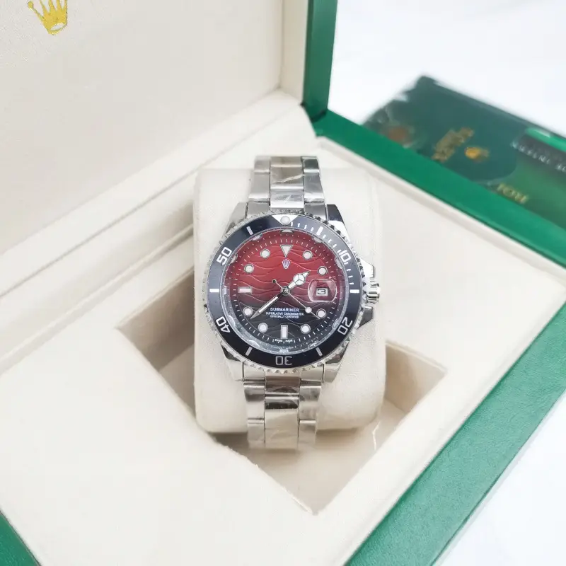 Green, black, and blue foreign trade Rolex Submariner solid steel band luminous waterproof quartz watch with Japanese imported movement