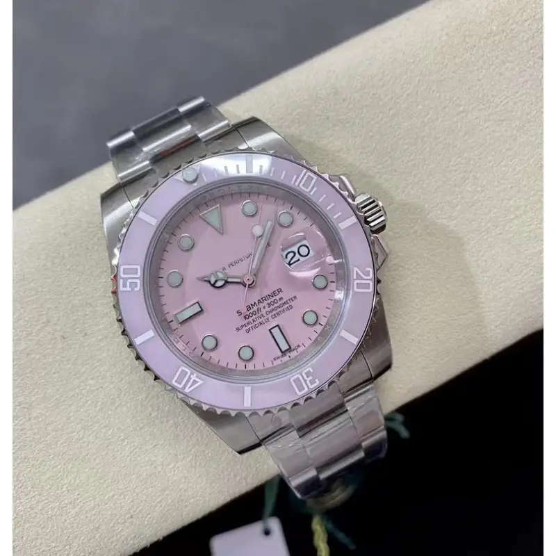 Green, black, and blue foreign trade Rolex Submariner solid steel band luminous waterproof quartz watch with Japanese imported movement
