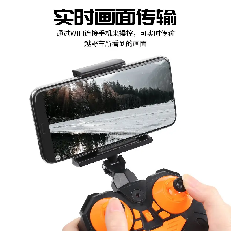 Cross-border best-selling RC remote control car with camera, alloy high-speed off-road climbing car, WiFi video recording, children's toy car