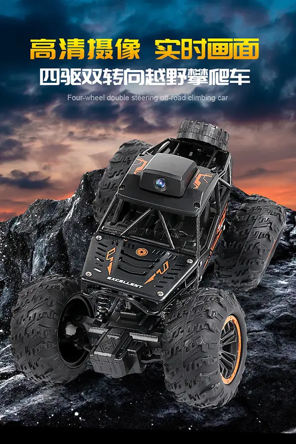 Cross-border best-selling RC remote control car with camera, alloy high-speed off-road climbing car, WiFi video recording, children's toy car — feature 2