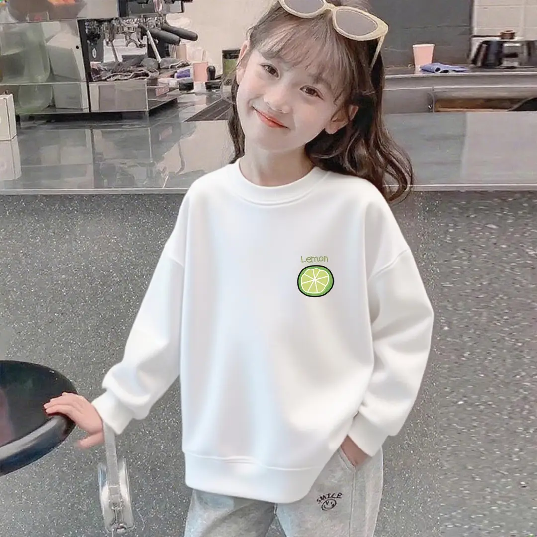 Cross-border girls' round-neck sweatshirt, a popular new style for autumn and winter, suitable for older children, thin and lightweight, princess-style, casual, and designed for students