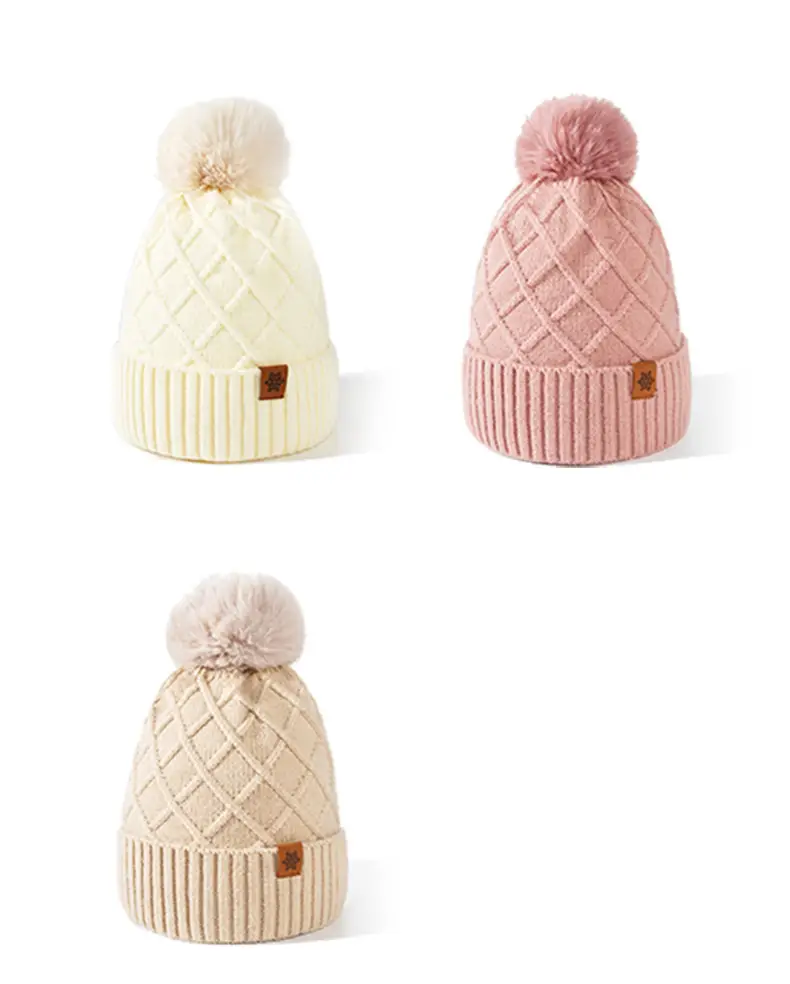 Chinese Red New Year Gift Winter Knitted Hat for Women, Double-Layered, Fleece-Lined, Thickened, Warm Hat and Scarf Set — feature 16