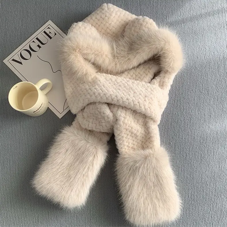 New autumn and winter hat and scarf set: a plush, fleece-lined, and thickened three-piece set for warmth and cold protection, including an ear-covering hat and a Lei Feng hat - Image 13