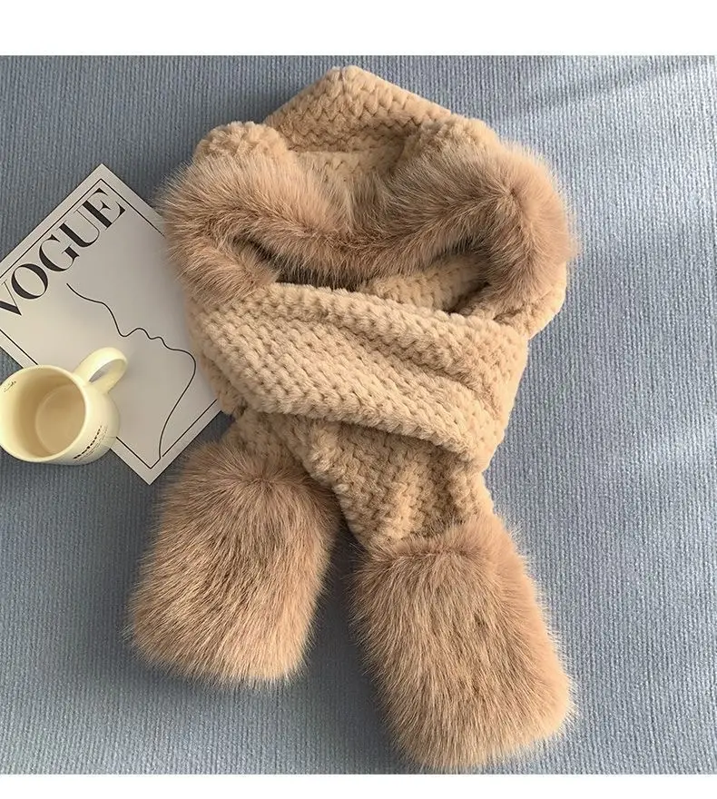 New autumn and winter hat and scarf set: a plush, fleece-lined, and thickened three-piece set for warmth and cold protection, including an ear-covering hat and a Lei Feng hat - Image 15