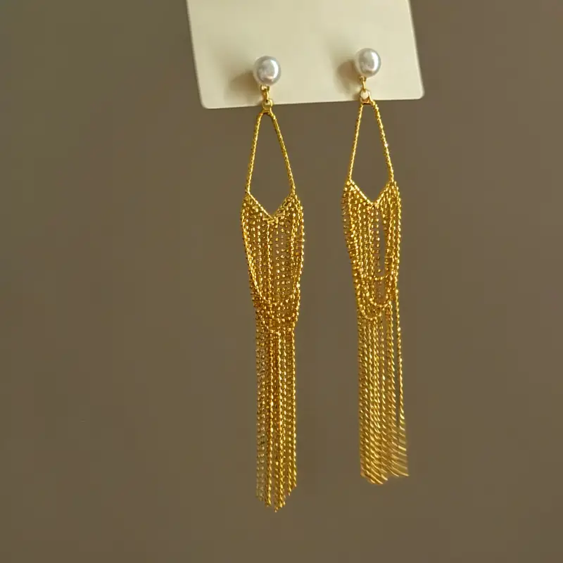 Starlight scattered, irregular high-end waterfall design, dynamic tassel earrings, unique long earrings — feature 11