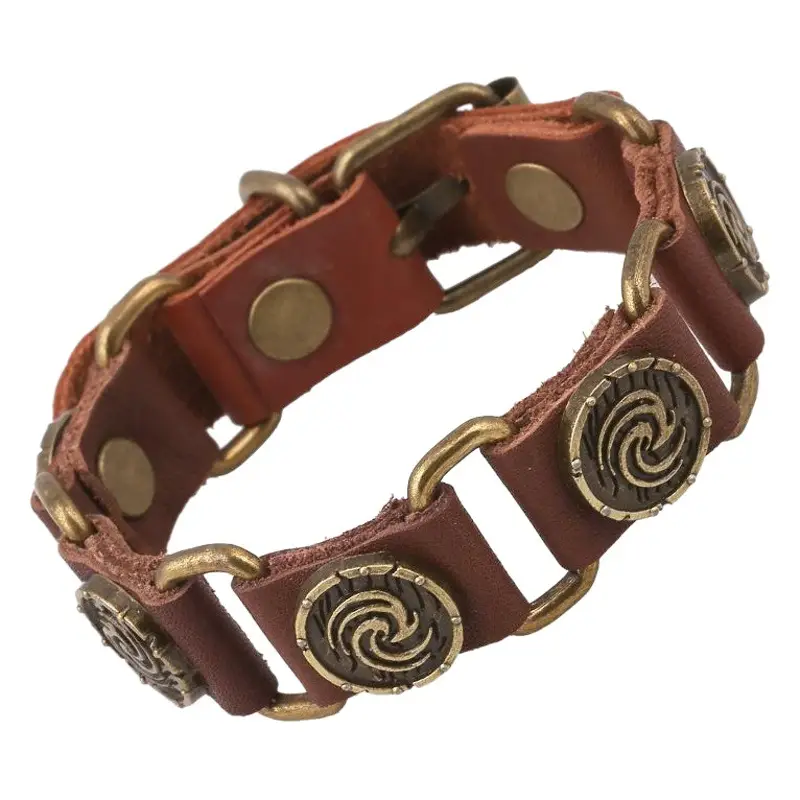 Retro Leather Bracelet with Star Design