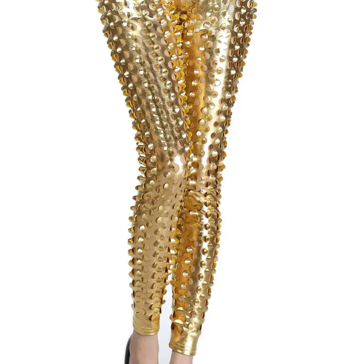 Red Fish Scale Leggings with Elastic Waistband - Image 6