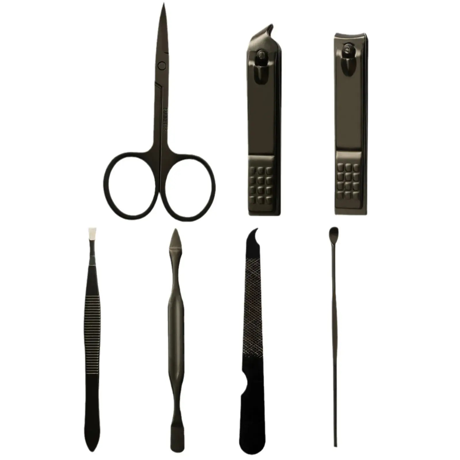 7-Piece Black Nail Clipper Set for Home Use