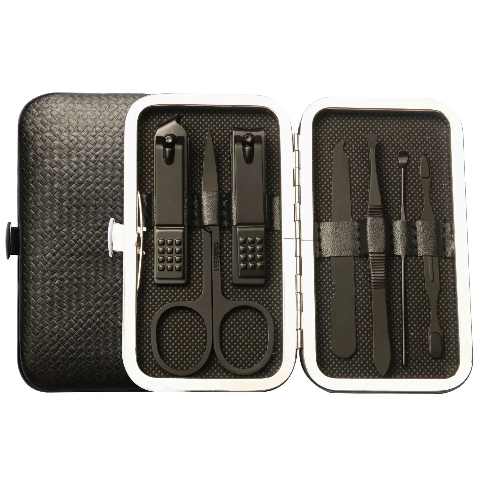 7-Piece Black Nail Clipper Set for Home Use