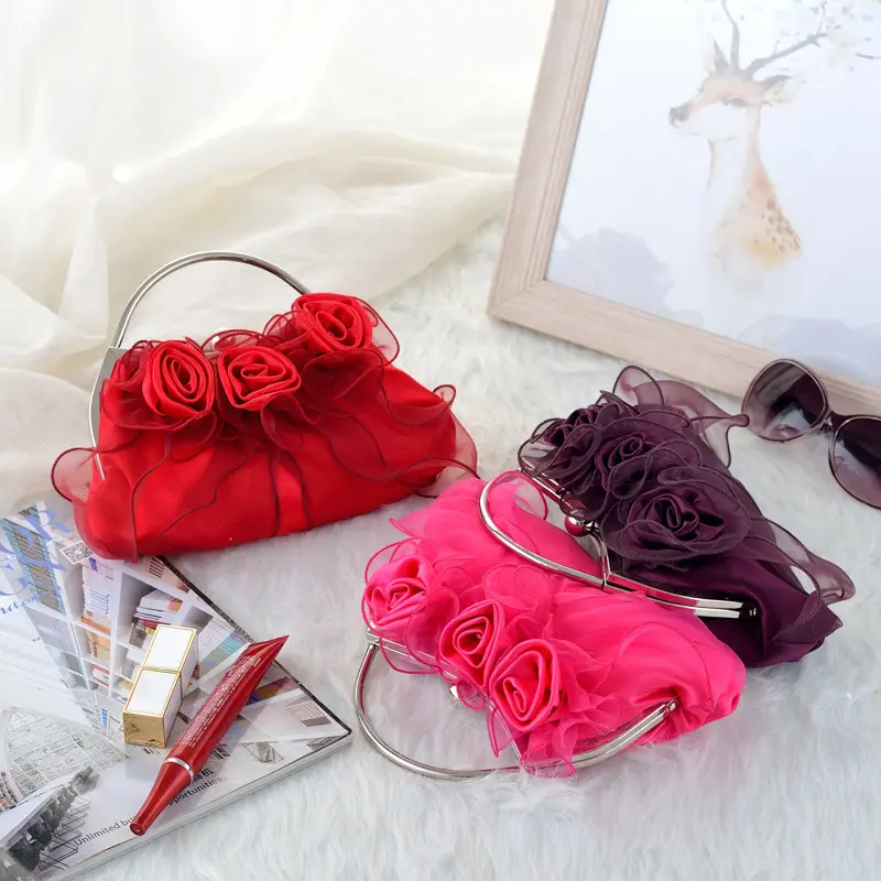 New Style Fresh Rose Crossbody Bag Maroon - Image 9