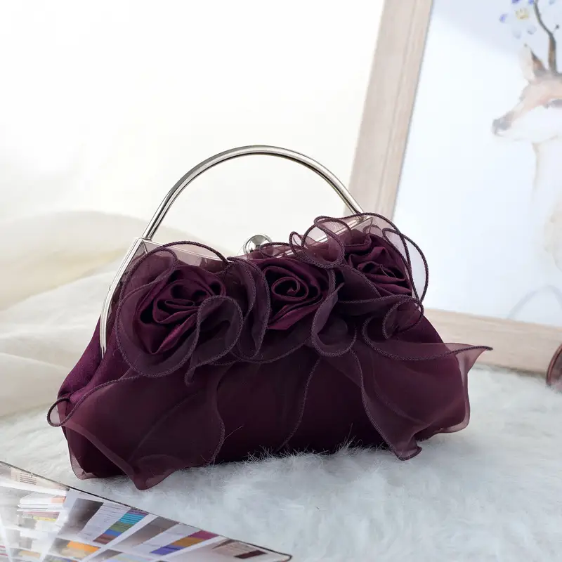 New Style Fresh Rose Crossbody Bag Maroon - Image 3