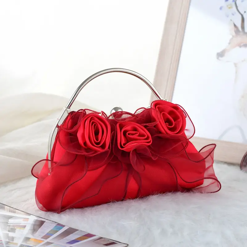 New Style Fresh Rose Crossbody Bag Maroon - Image 7