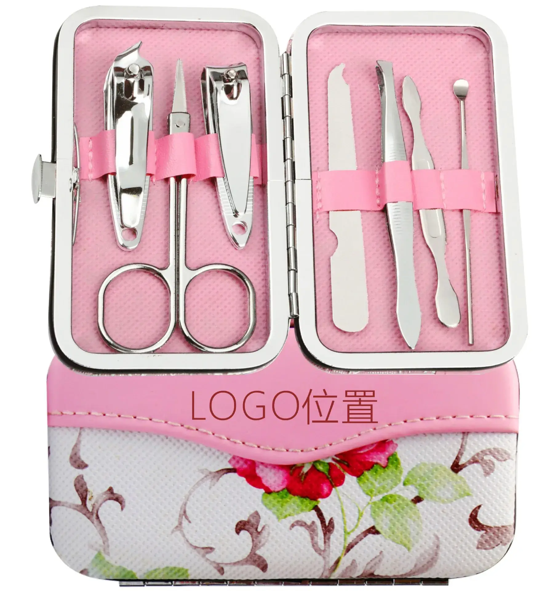 Women's Floral Nail Clipper Set Pink Purple Green - Image 2