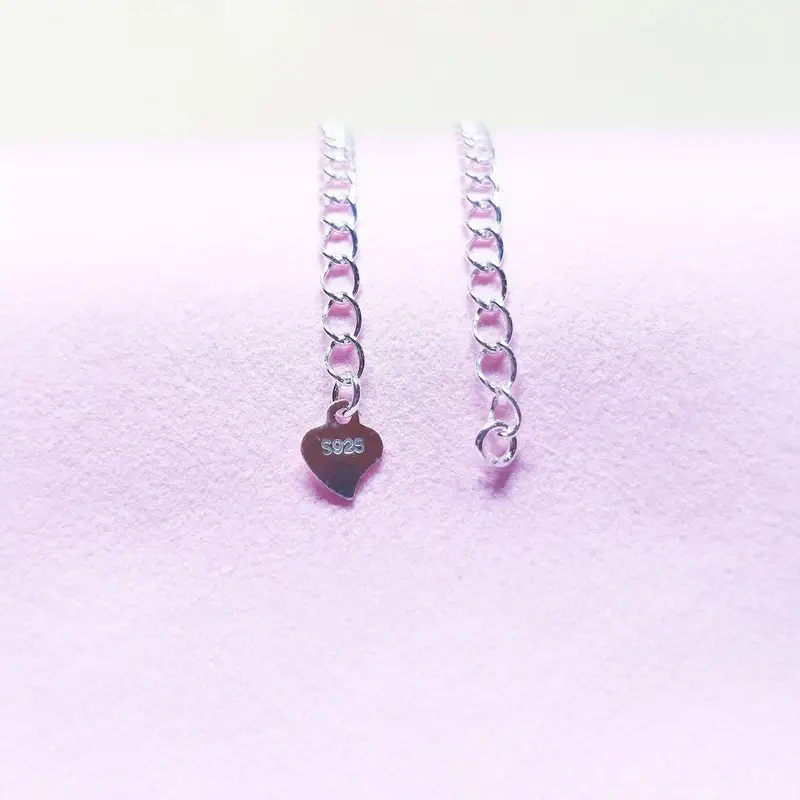 925 Sterling Silver Heart Pendant Necklace Bracelet Set - Image 7