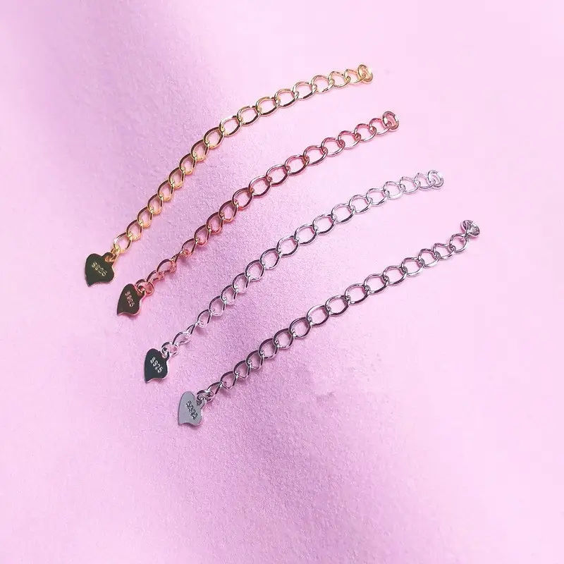 925 Sterling Silver Heart Pendant Necklace Bracelet Set - Image 4