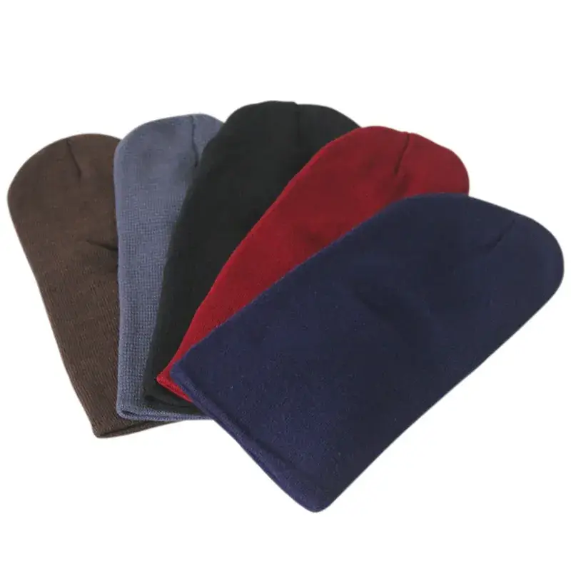 Men's Black Wool Ski Cap with Single Hole - Image 8
