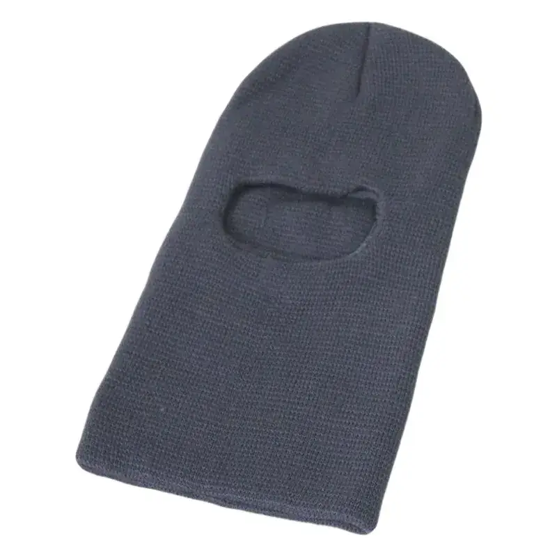 Men's Black Wool Ski Cap with Single Hole