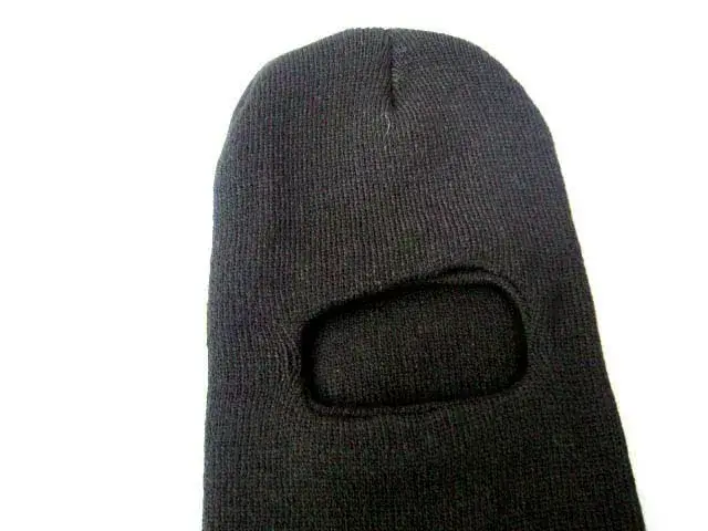 Men's Black Wool Ski Cap with Single Hole — feature 22