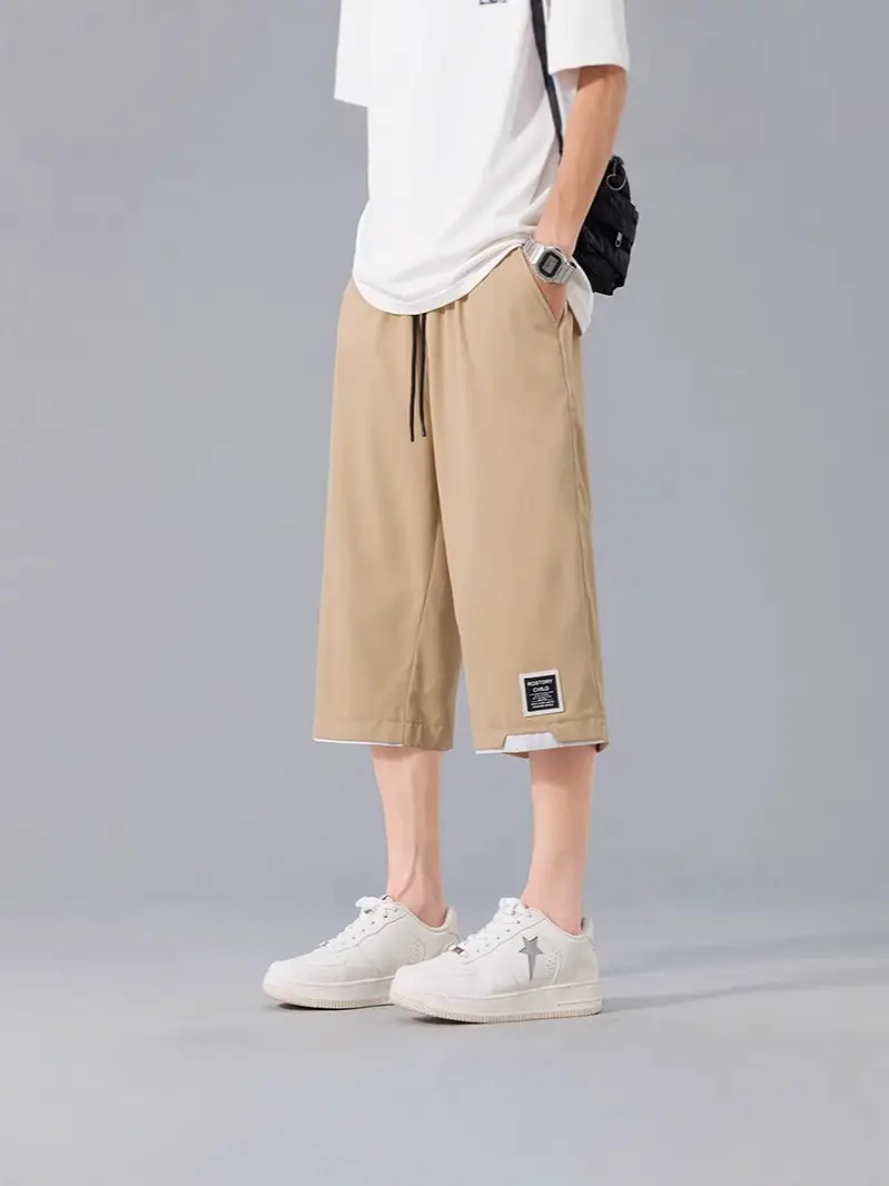 Nasa Summer Men's Ice Silk Cropped Shorts Plus Size - Image 8