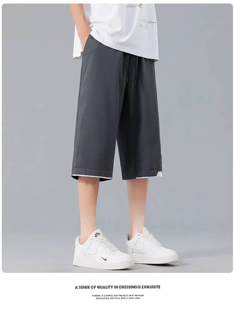 Nasa Summer Men's Ice Silk Cropped Shorts Plus Size — feature 10