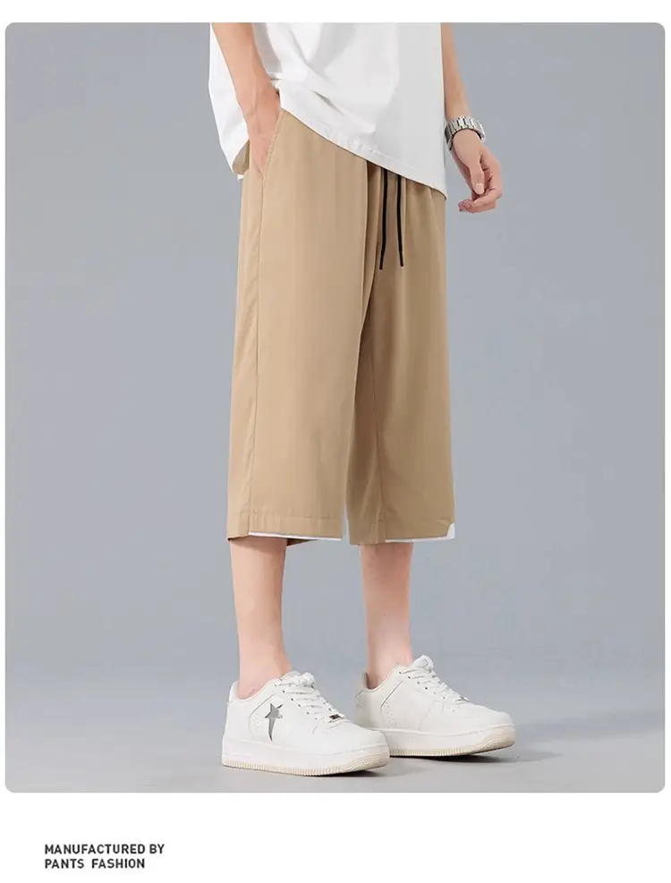 Nasa Summer Men's Ice Silk Cropped Shorts Plus Size — feature 12