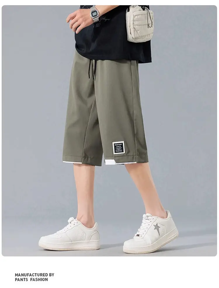 Nasa Summer Men's Ice Silk Cropped Shorts Plus Size — feature 15