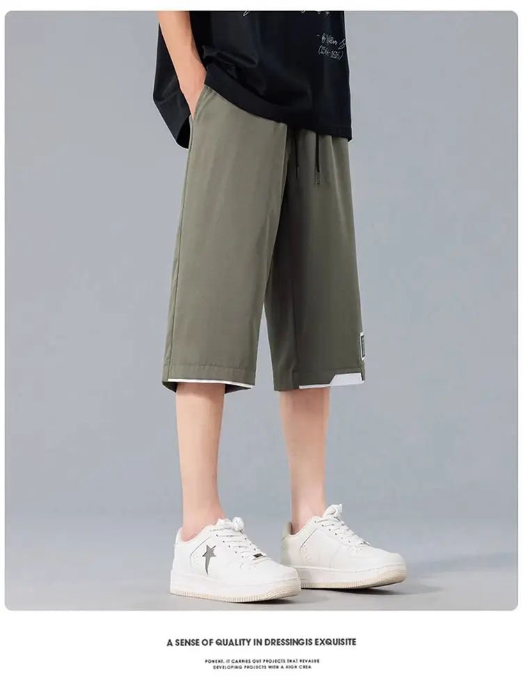 Nasa Summer Men's Ice Silk Cropped Shorts Plus Size — feature 16
