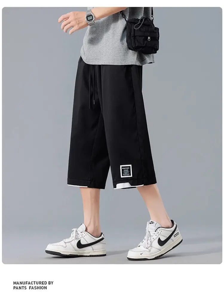 Nasa Summer Men's Ice Silk Cropped Shorts Plus Size — feature 6
