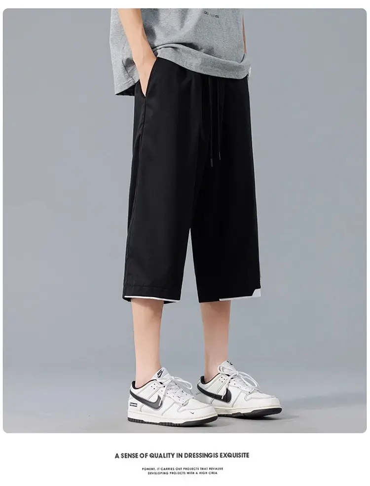 Nasa Summer Men's Ice Silk Cropped Shorts Plus Size — feature 7