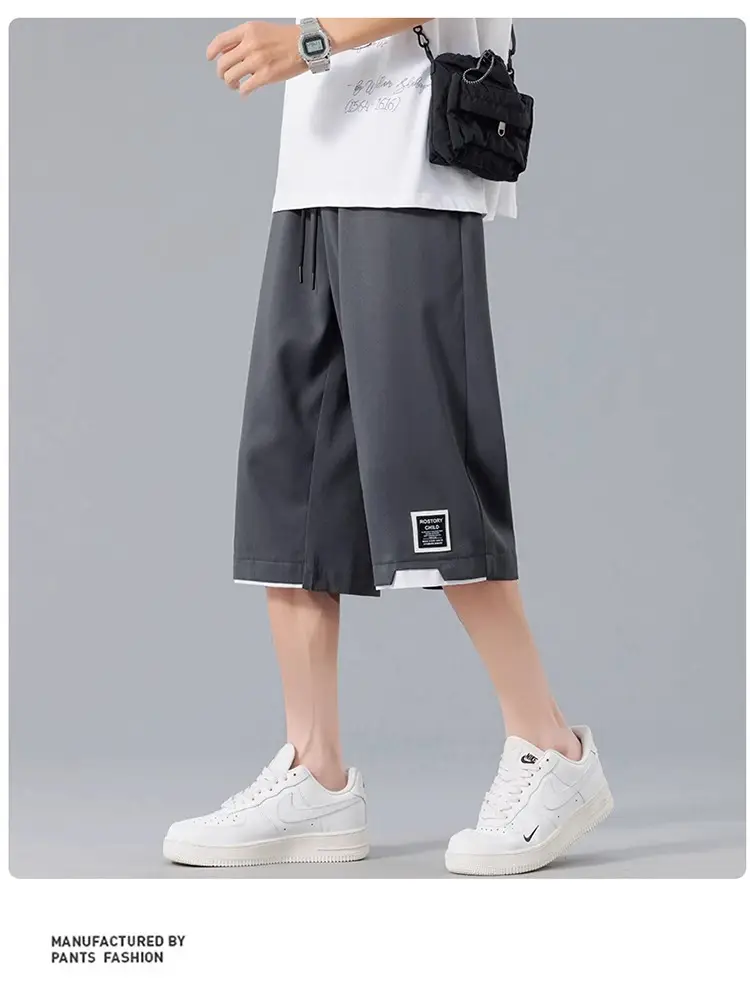 Nasa Summer Men's Ice Silk Cropped Shorts Plus Size — feature 9
