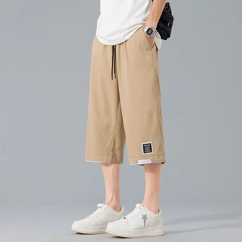 Nasa Summer Men's Ice Silk Cropped Shorts Plus Size - Image 3
