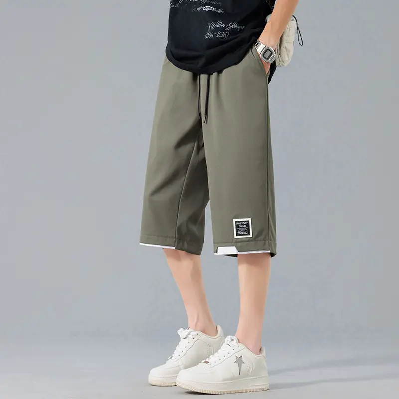 Nasa Summer Men's Ice Silk Cropped Shorts Plus Size - Image 4