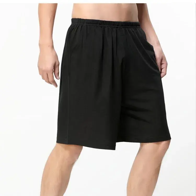 Elastic Casual Shorts Gray Men Women Loose Straight Leg