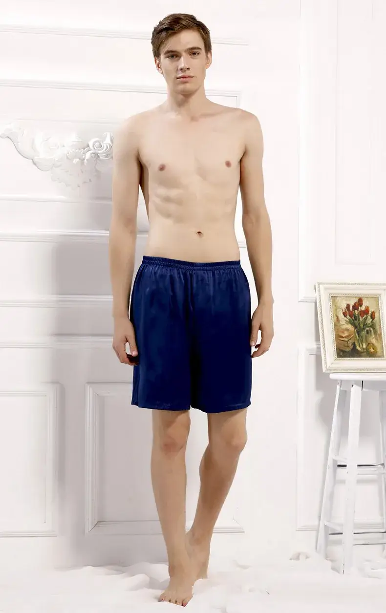 Elastic Casual Shorts Gray Men Women Loose Straight Leg