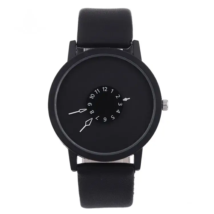 Retro Black Dial Women's Quartz Watch with White Belt - Image 4