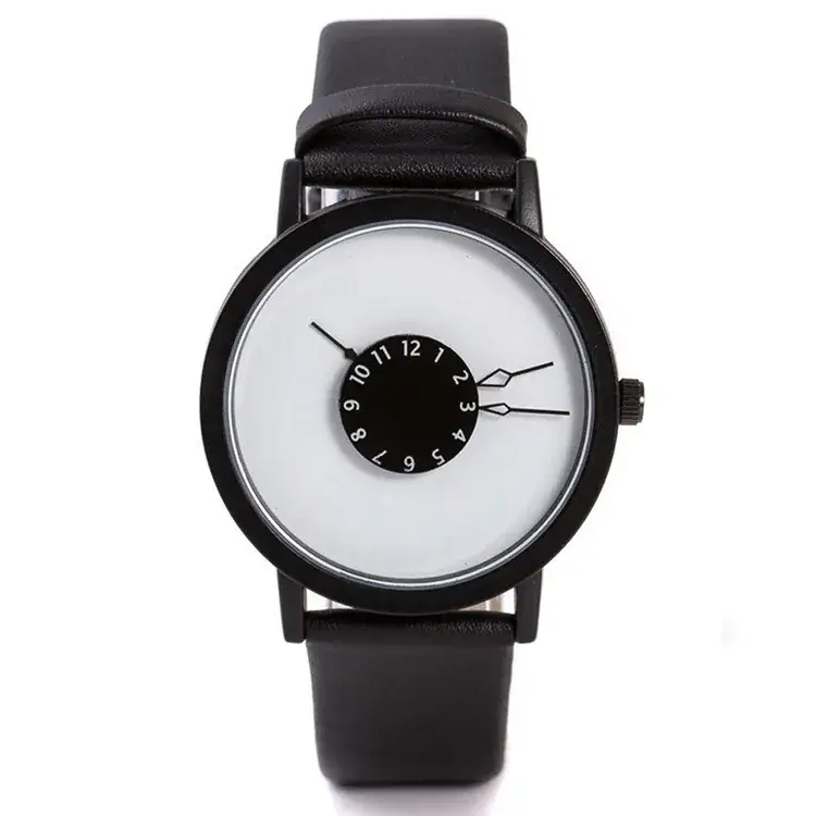 Retro Black Dial Women's Quartz Watch with White Belt - Image 5